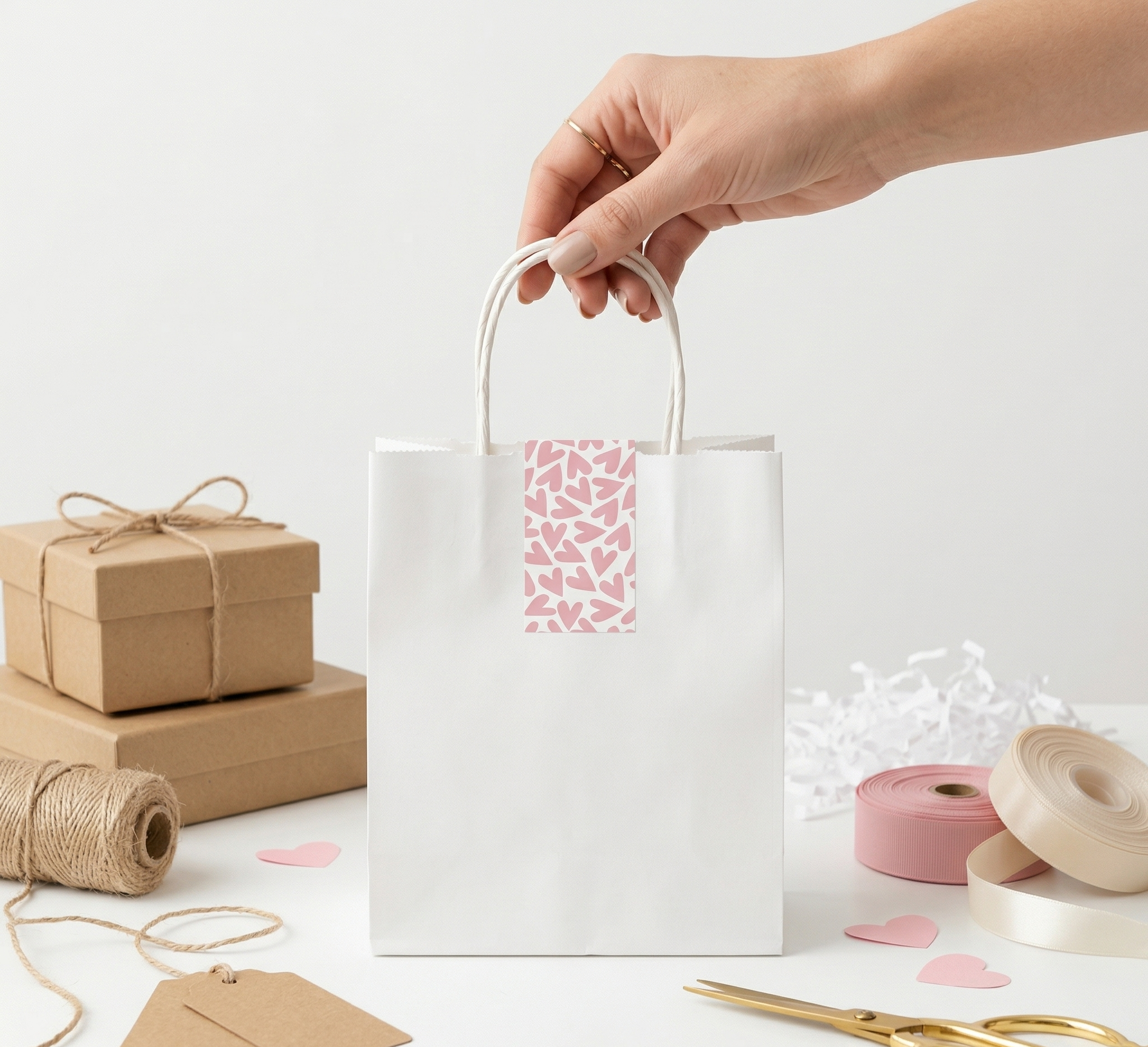Fajas para cierre de bolsas Día de la madre corazón rosa x20 unidades