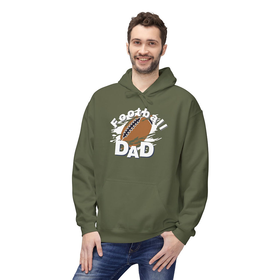 Thumbnail: Child's Number Customizable Football Dad Hoodie | Unisex Midweight Softstyle