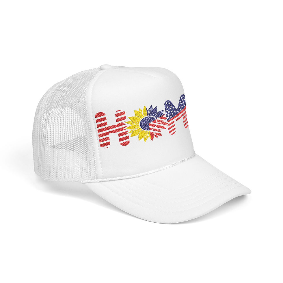 Thumbnail: Patriotic Foam Trucker Hat, Embroidered Home Design, Adjustable Snapback Cap