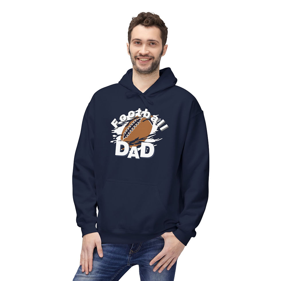 Thumbnail: Child's Number Customizable Football Dad Hoodie | Unisex Midweight Softstyle
