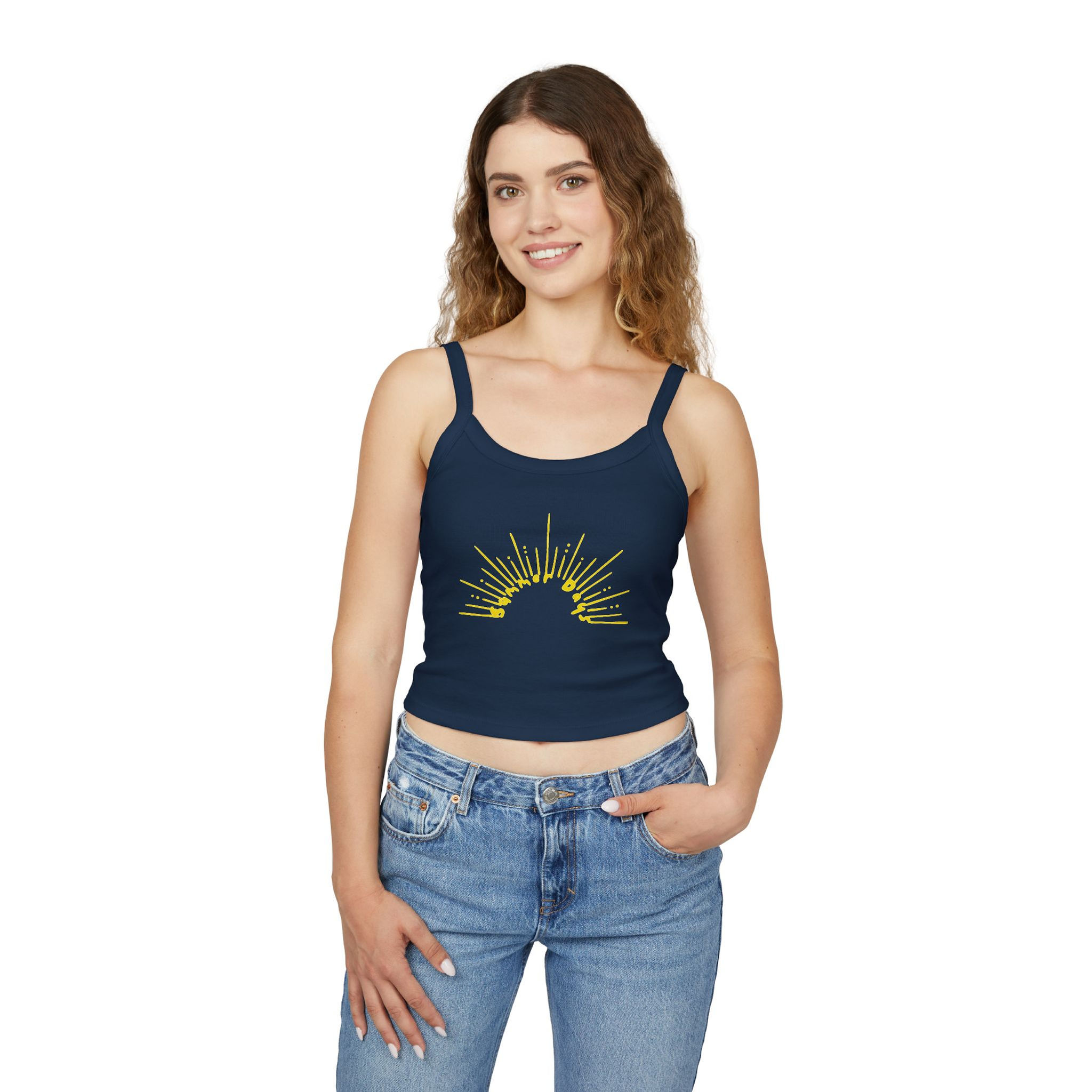 Sunrise Vibes Women's Spaghetti Strap Tank Top, Casual Summer Top