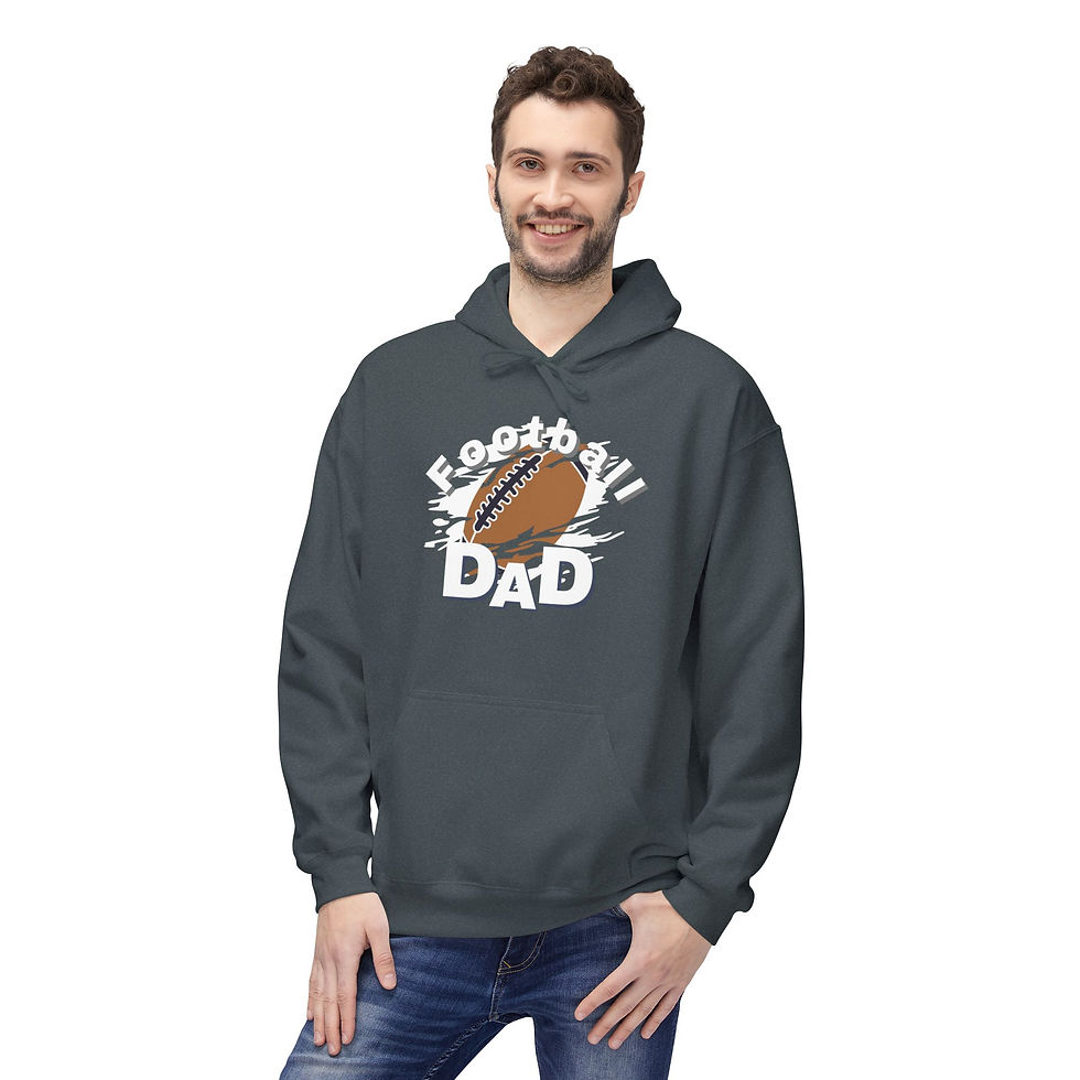 Thumbnail: Child's Number Customizable Football Dad Hoodie | Unisex Midweight Softstyle