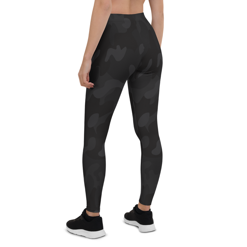 Thumbnail: Camo Black Womens Yoga Leggings