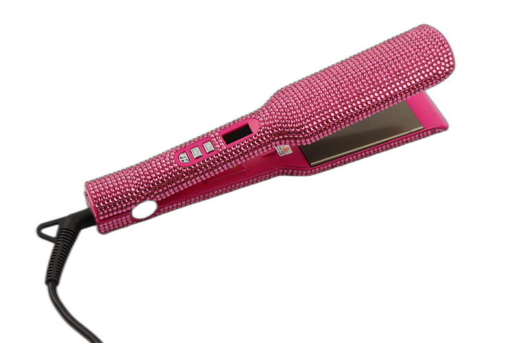 Thumbnail: Flat Iron Hair Straighteners Bedazzled Crystal Bling Irons Styler