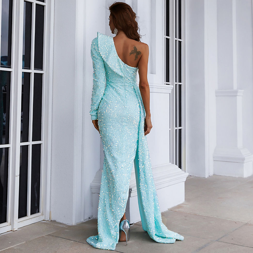 Thumbnail: Rayne One Shoulder Sequin Gown