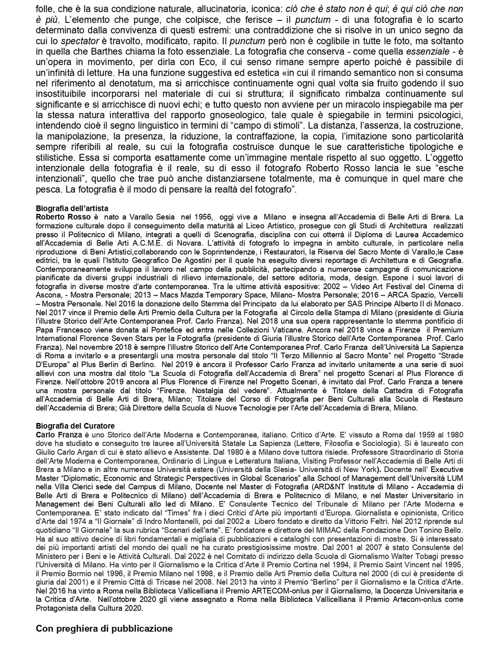 BRINDISI NATALIZIO - Indagine sull'Arte Europea diretta da Carlo Franza