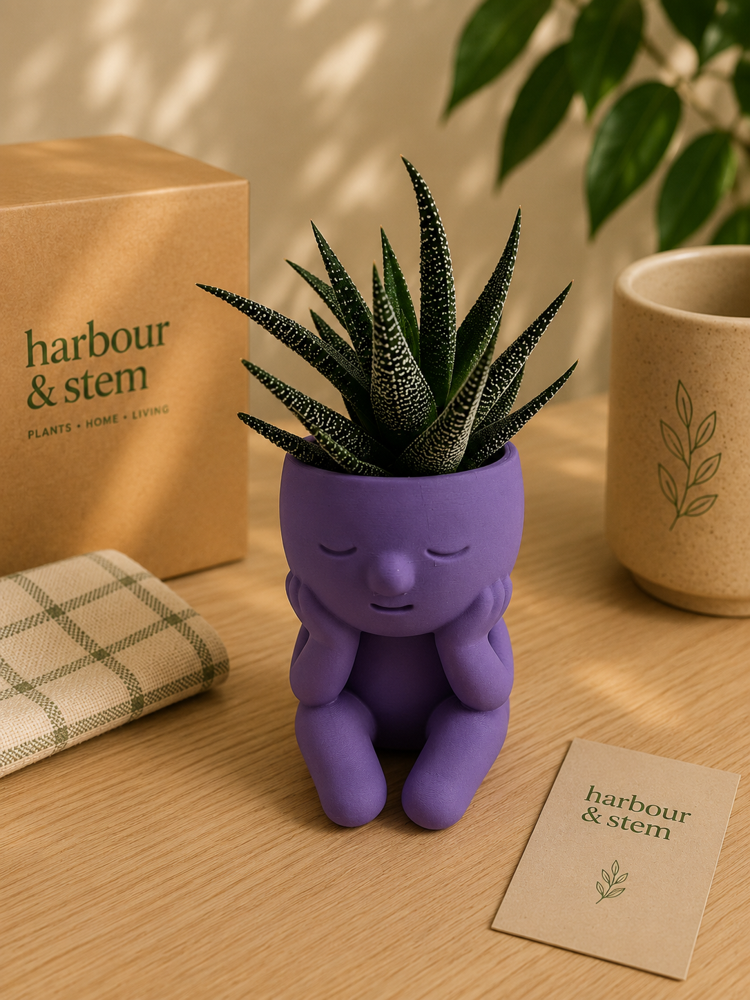 Zebra Haworthia in Character Planter