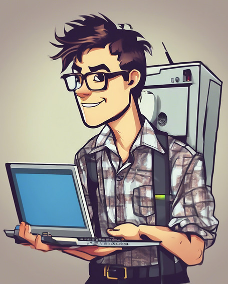 Geeky guy with a PC and a shirt..jpg