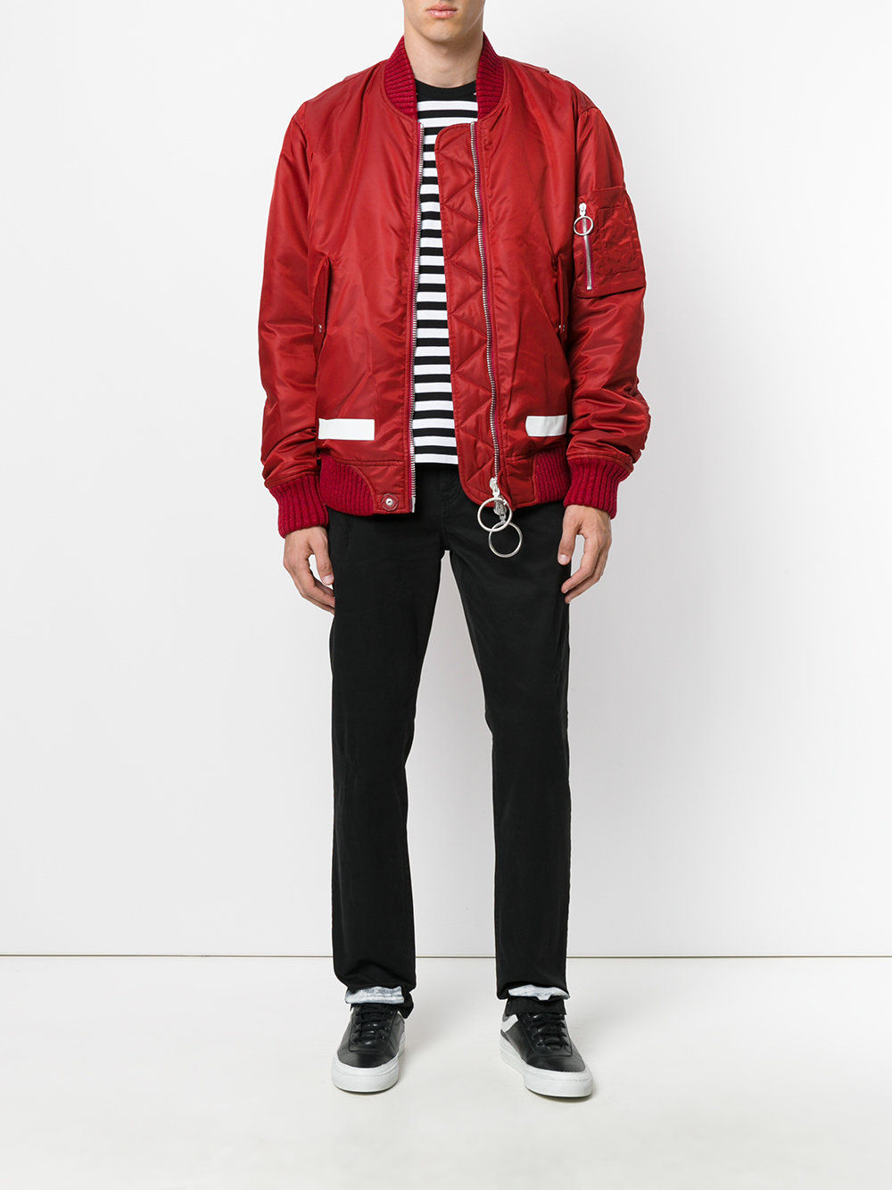 OFF-WHITE  джинсы с фирменными полосками