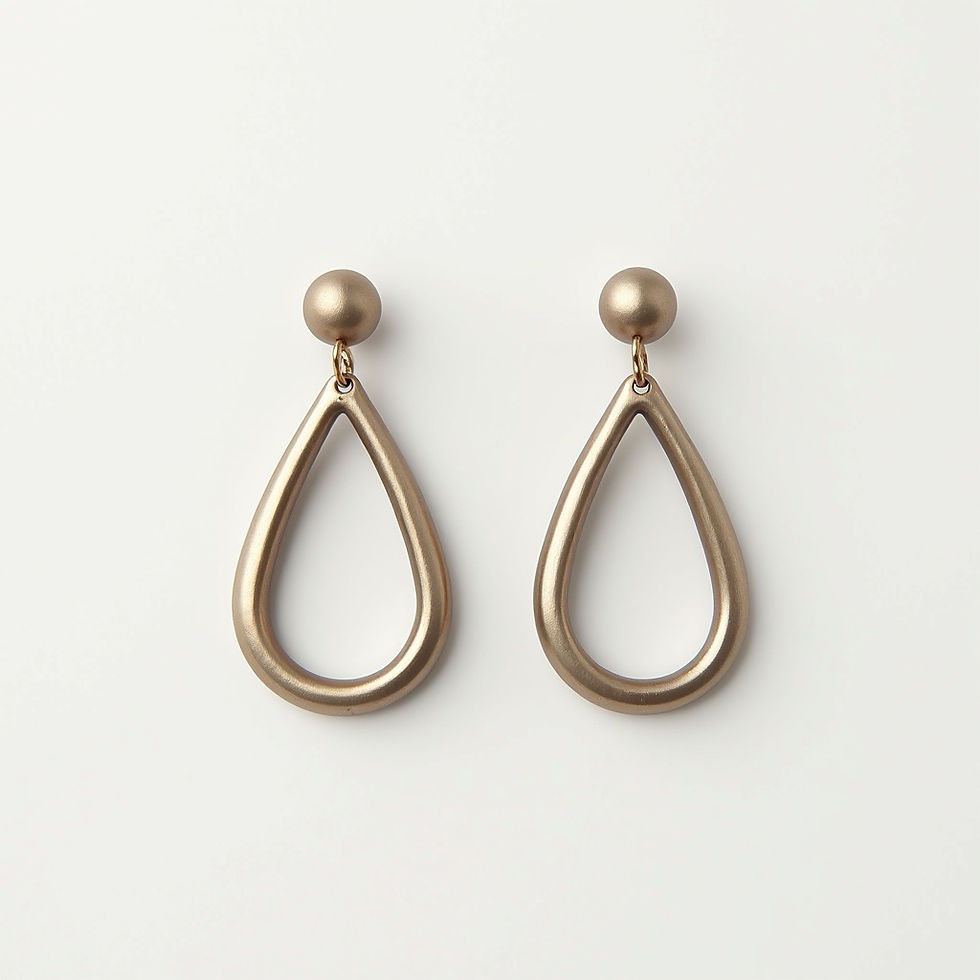 Brushed Teardrop Hoops