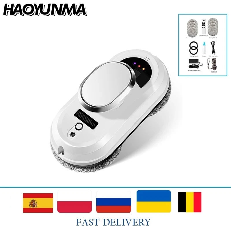 Best Price! HAOYUNMA Robot Vacuum Cleaner Window Cleaning Robot Window Cleaner Electric Glass Limpiacristales Remote Control Home-Appliance