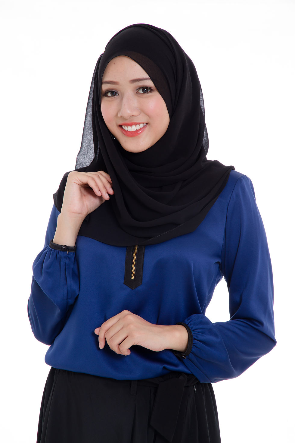 Dark Blue Zip Blouse