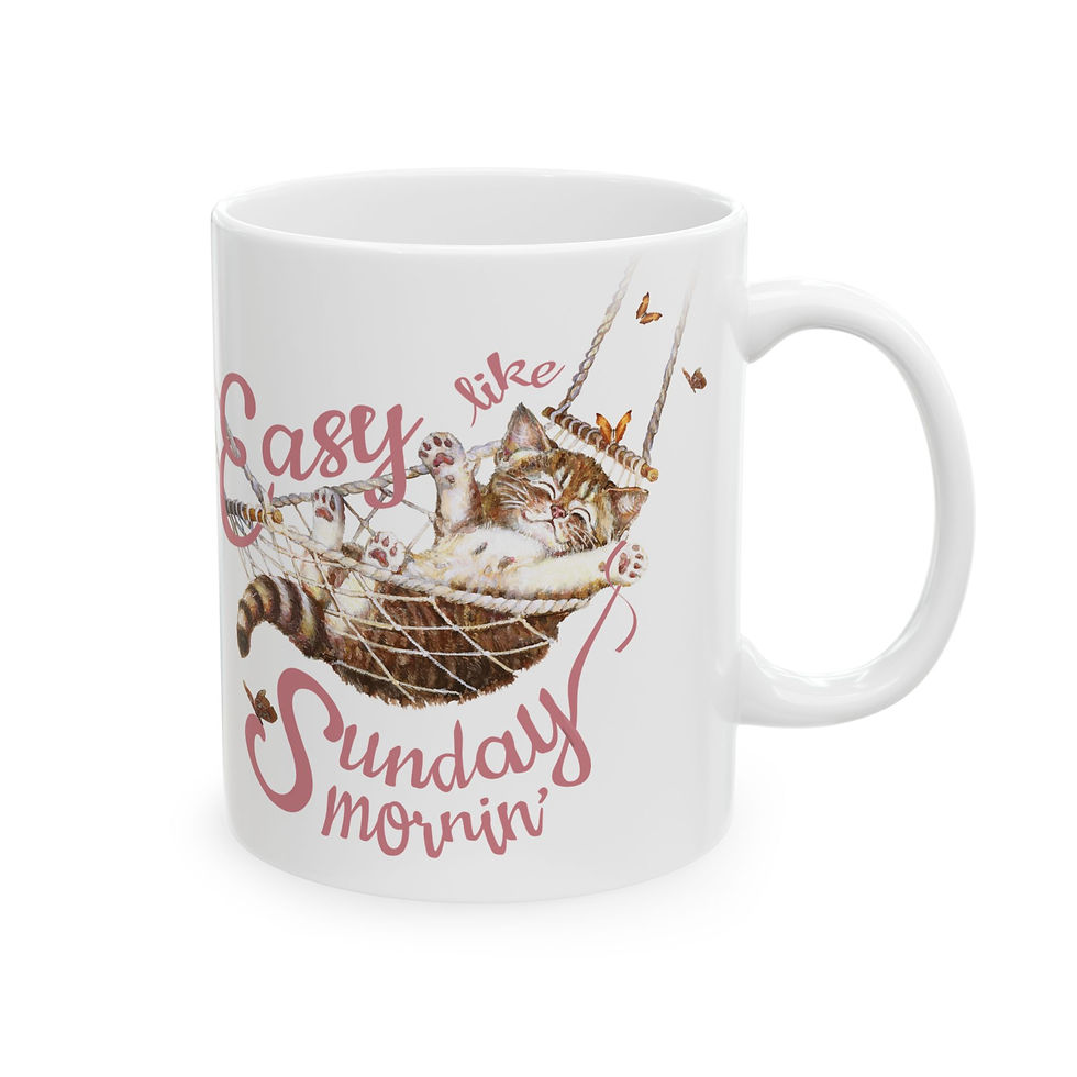 Thumbnail: Easy Like Sunday Mornin' Ceramic Mug, (11oz, 15oz)