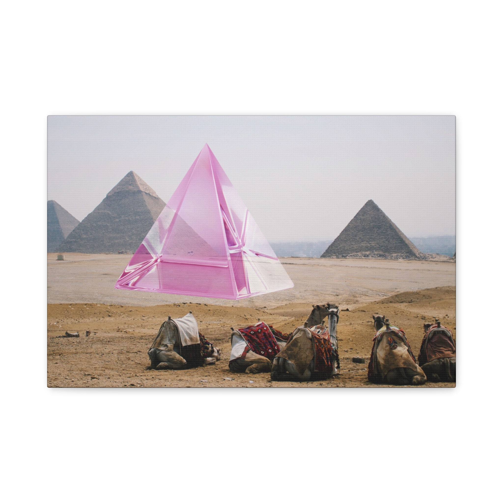 Vintage Pink Glass Pyramid | Canvas