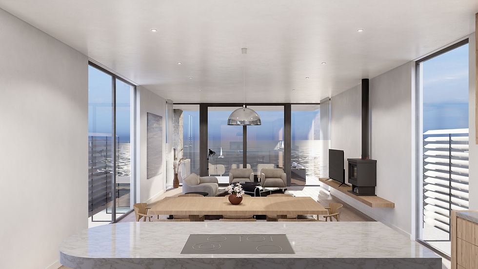 3d render view interior beach house