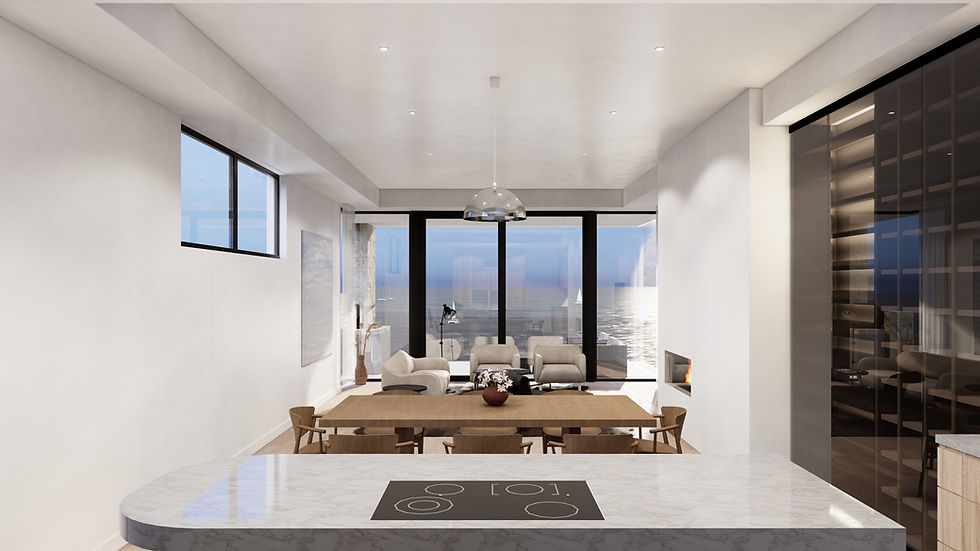 3d render view interior beach house