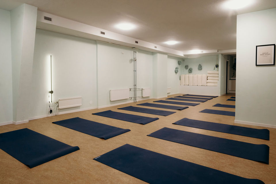 A Nice Place yoga practice area with mats set up