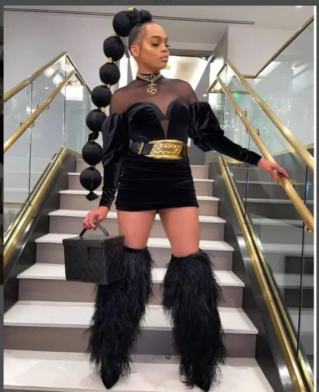 Thumbnail: Winter Fur Thigh High Boots