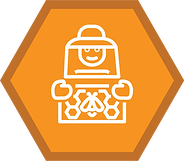 Beekeeper checking frames