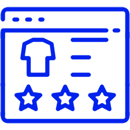 Ícone de tela de computador com produto em destaque. Bluemetrics: blue4AI