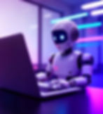 robot working on a computer. Bluemetrics: Customer Experience