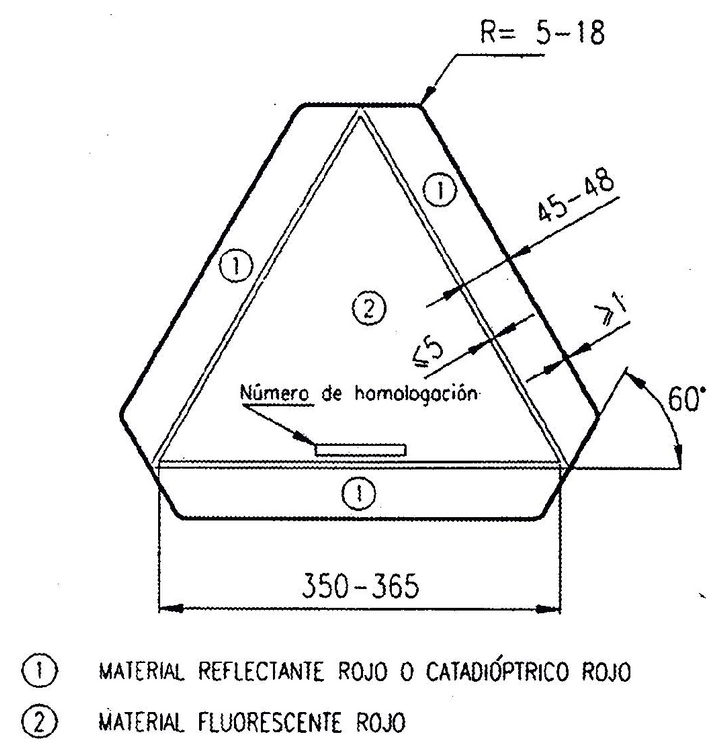 dimensiones, color y características técnicas señal vehículo lento