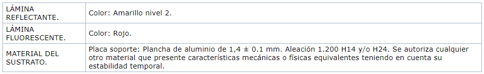 dimensiones, color y características técnicas de señal vehiculo largo