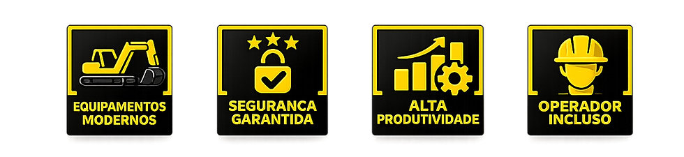 Equipamentos modernos, segurança garantida, alta produtividade e operador incluso