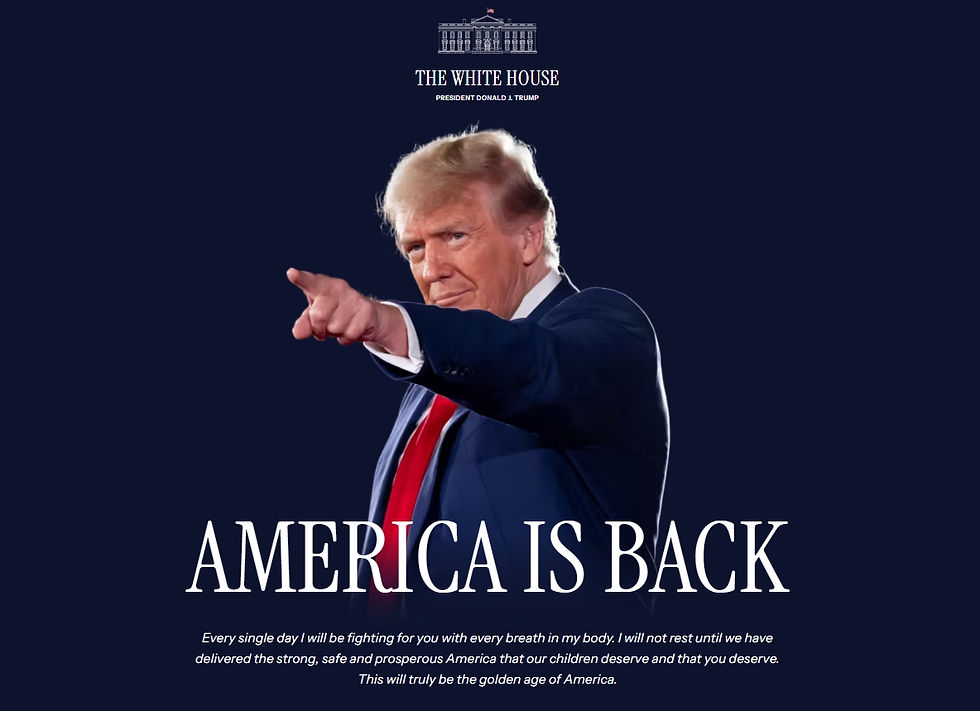 Screenshot from The White House homepage