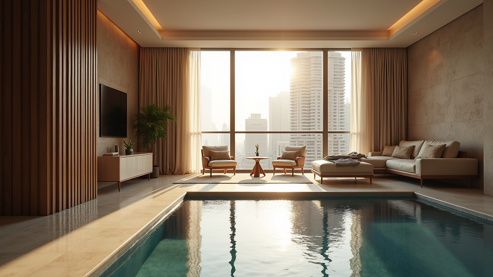 Eye-level view of a luxury apartment in Dubai