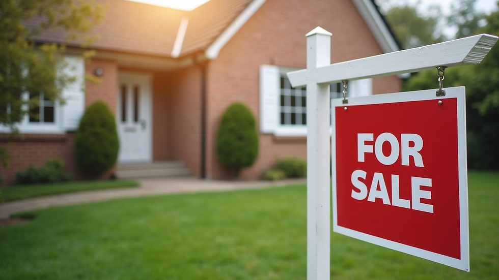 Close-up view of a real estate sign outside a property