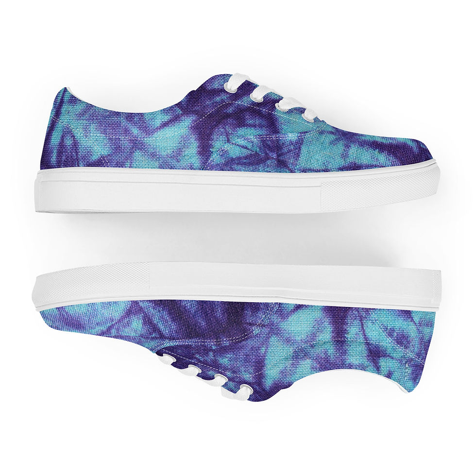 Thumbnail: Blue & Violet Tie-Dye • Women’s Lace-Up Canvas Shoes