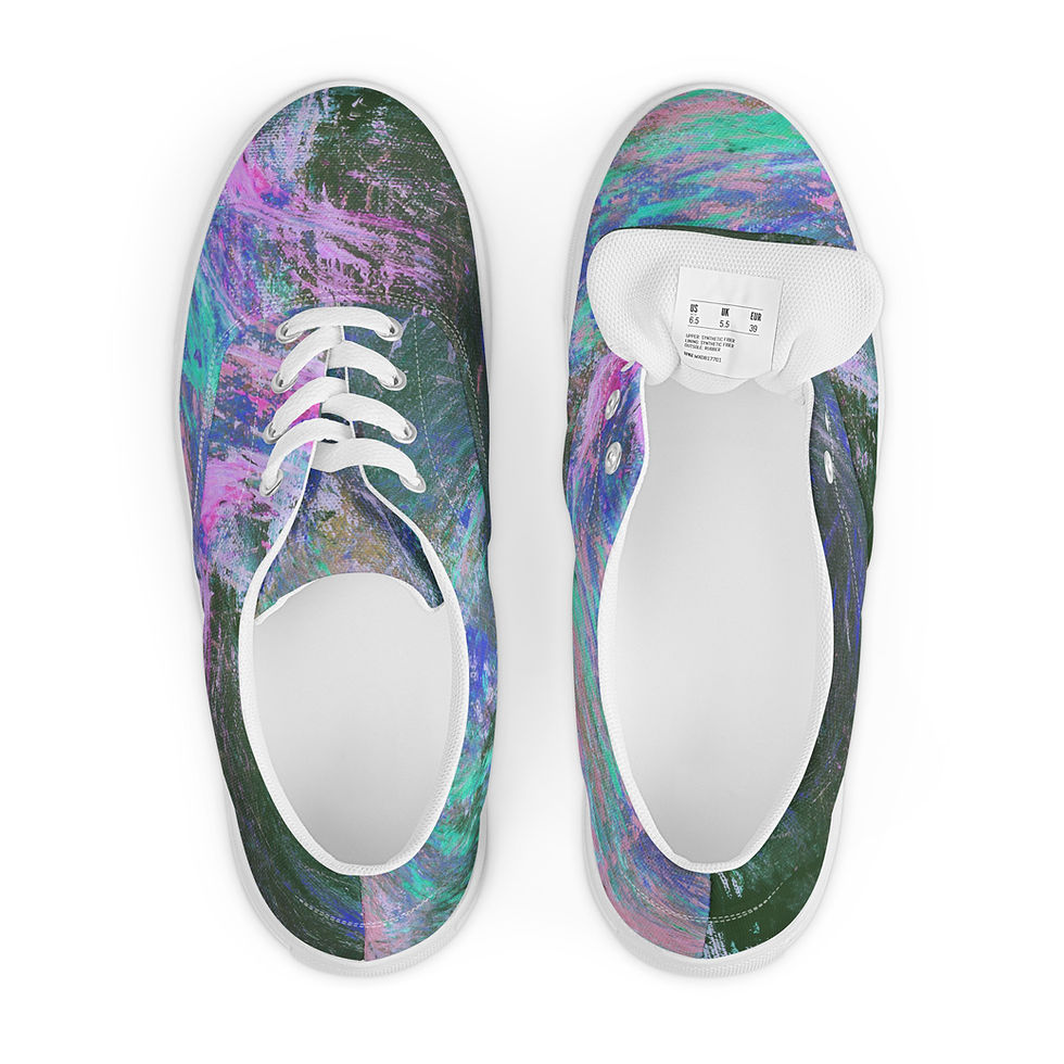 Thumbnail: Pink & Green Paint • Women’s Lace-Up Canvas Shoes