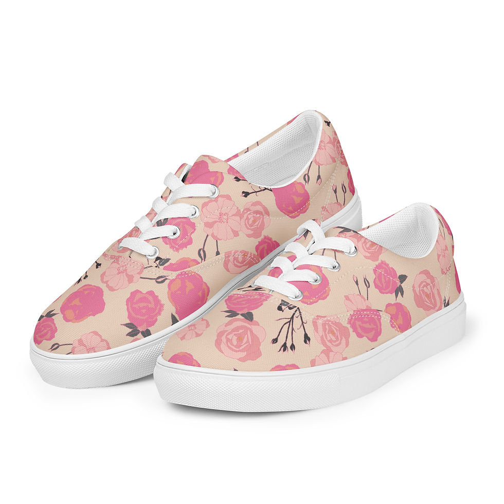 Thumbnail: Roses • Women’s Lace-Up Canvas Shoes