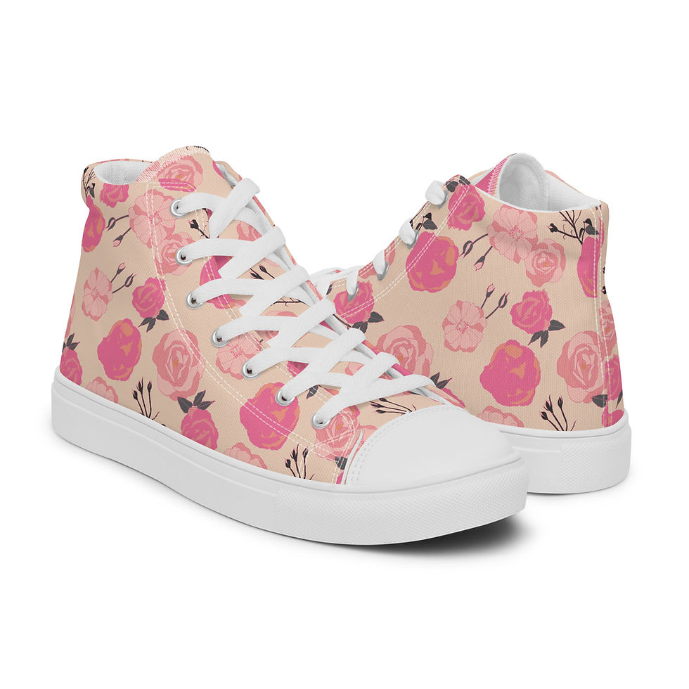 Thumbnail: Roses •  Women’s High Top Canvas Shoes