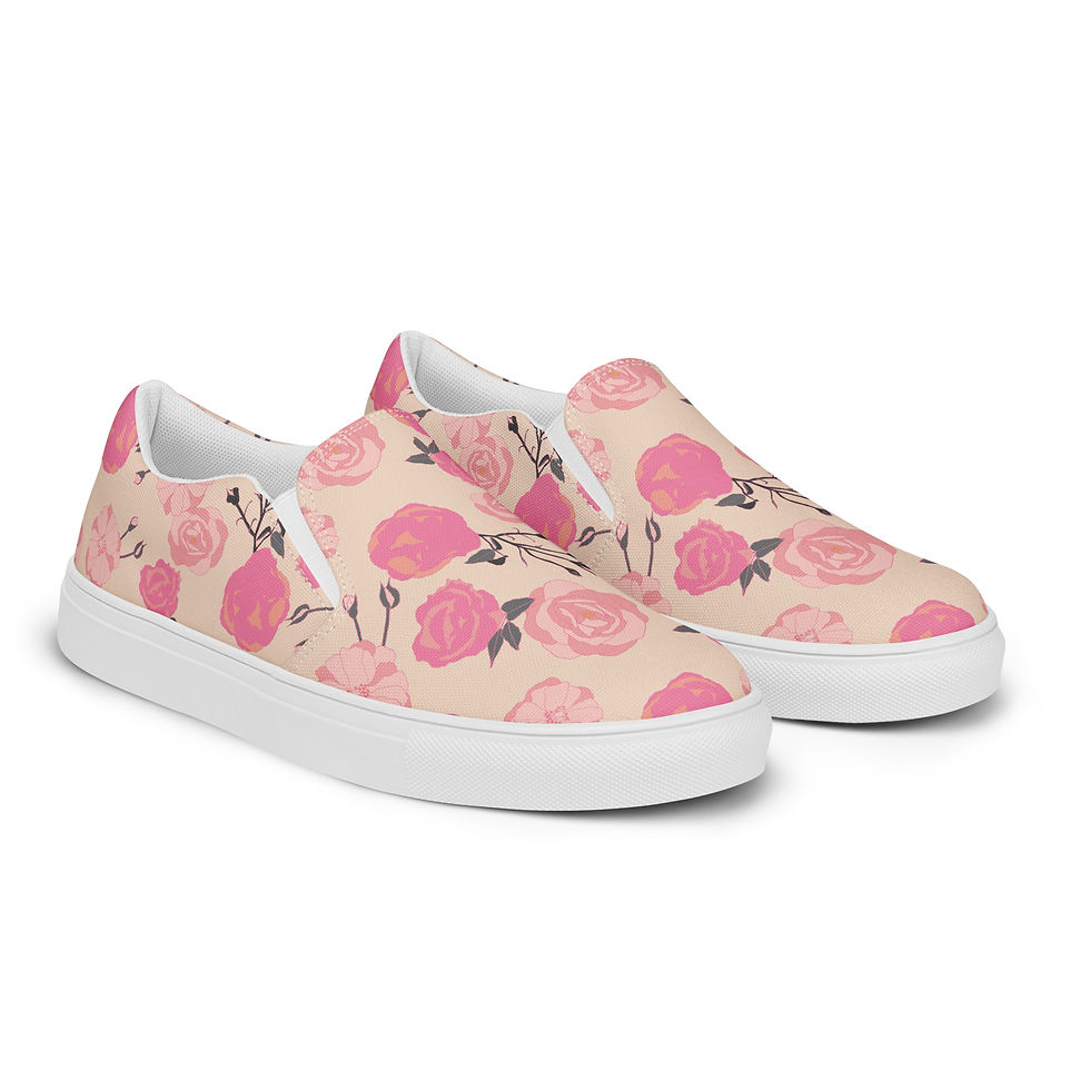 Thumbnail: Roses • Slip-On Canvas Shoes