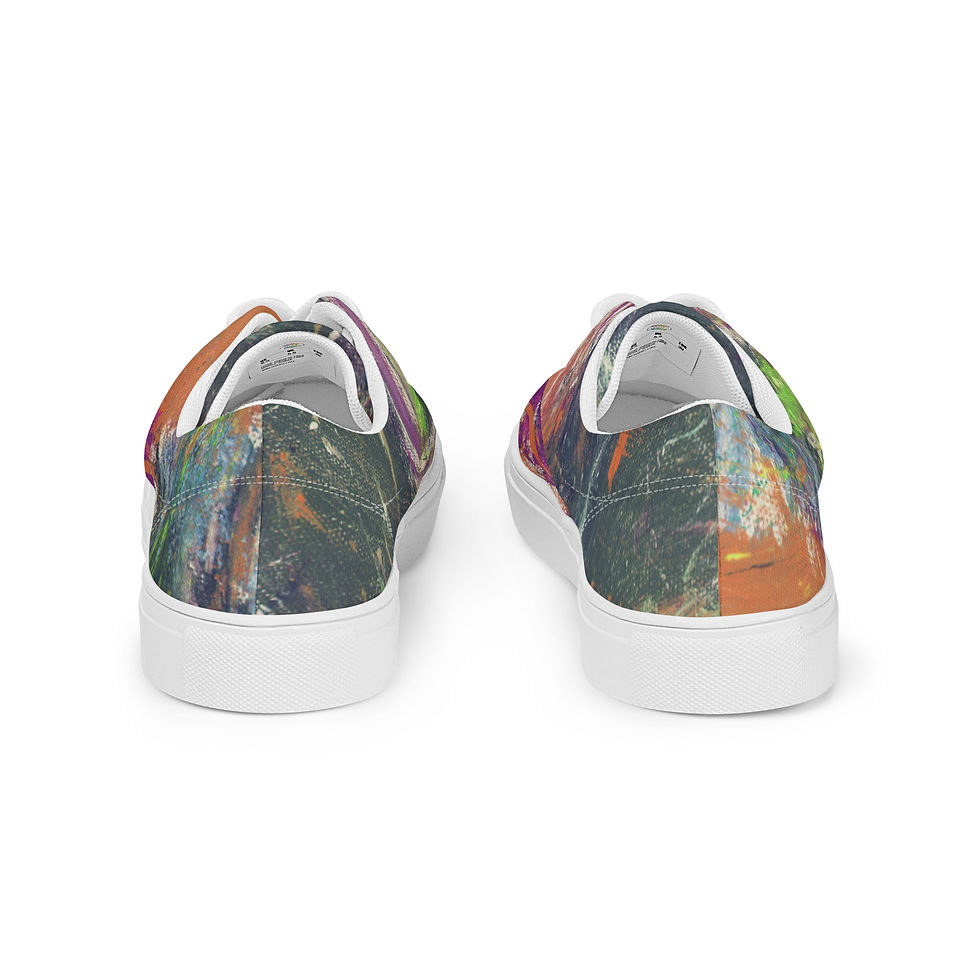 Thumbnail: Orange & Green Paint • Women’s Lace-Up Canvas Shoes