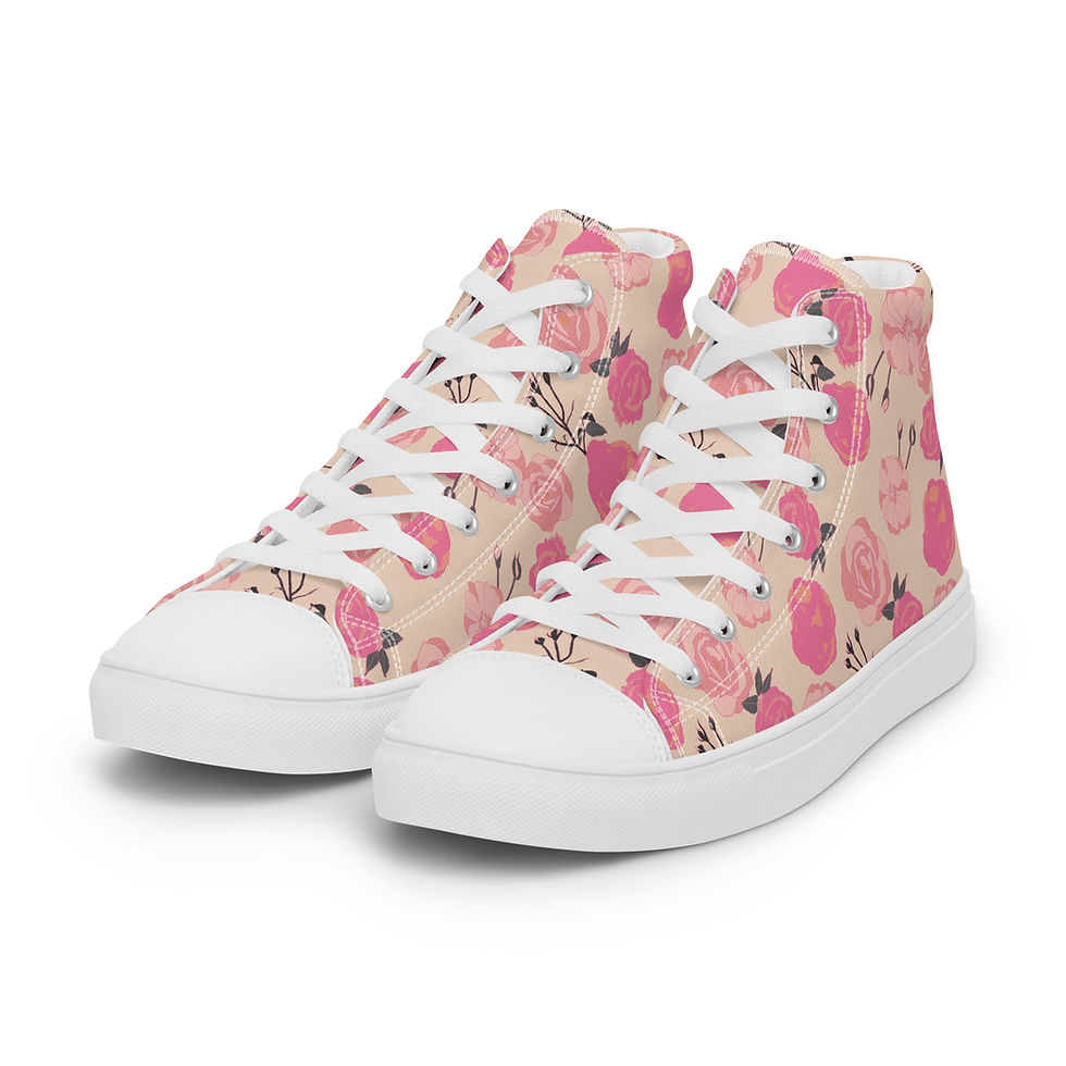 Thumbnail: Roses •  Women’s High Top Canvas Shoes