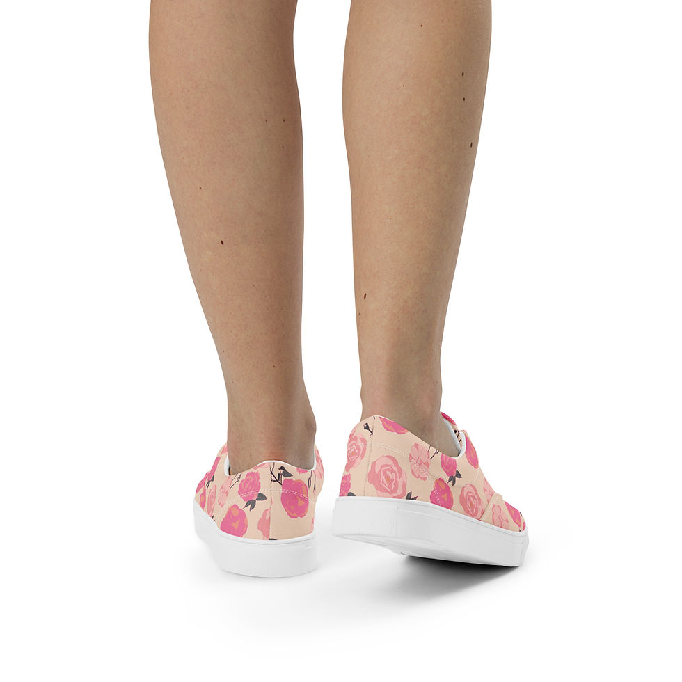 Thumbnail: Roses • Women’s Lace-Up Canvas Shoes