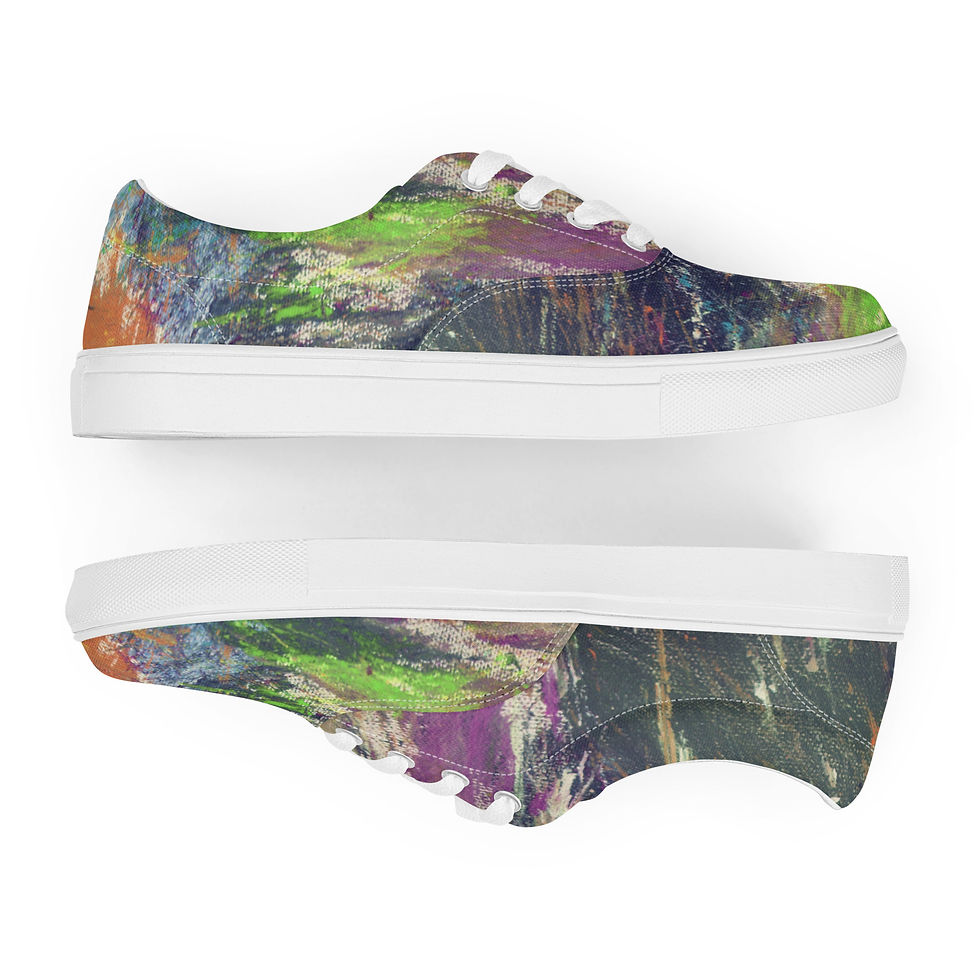 Thumbnail: Orange & Green Paint • Women’s Lace-Up Canvas Shoes