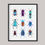Thumbnail: Beetles- Blue and Cyan • Art Print