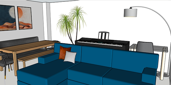 3D Living Room Space Planning
