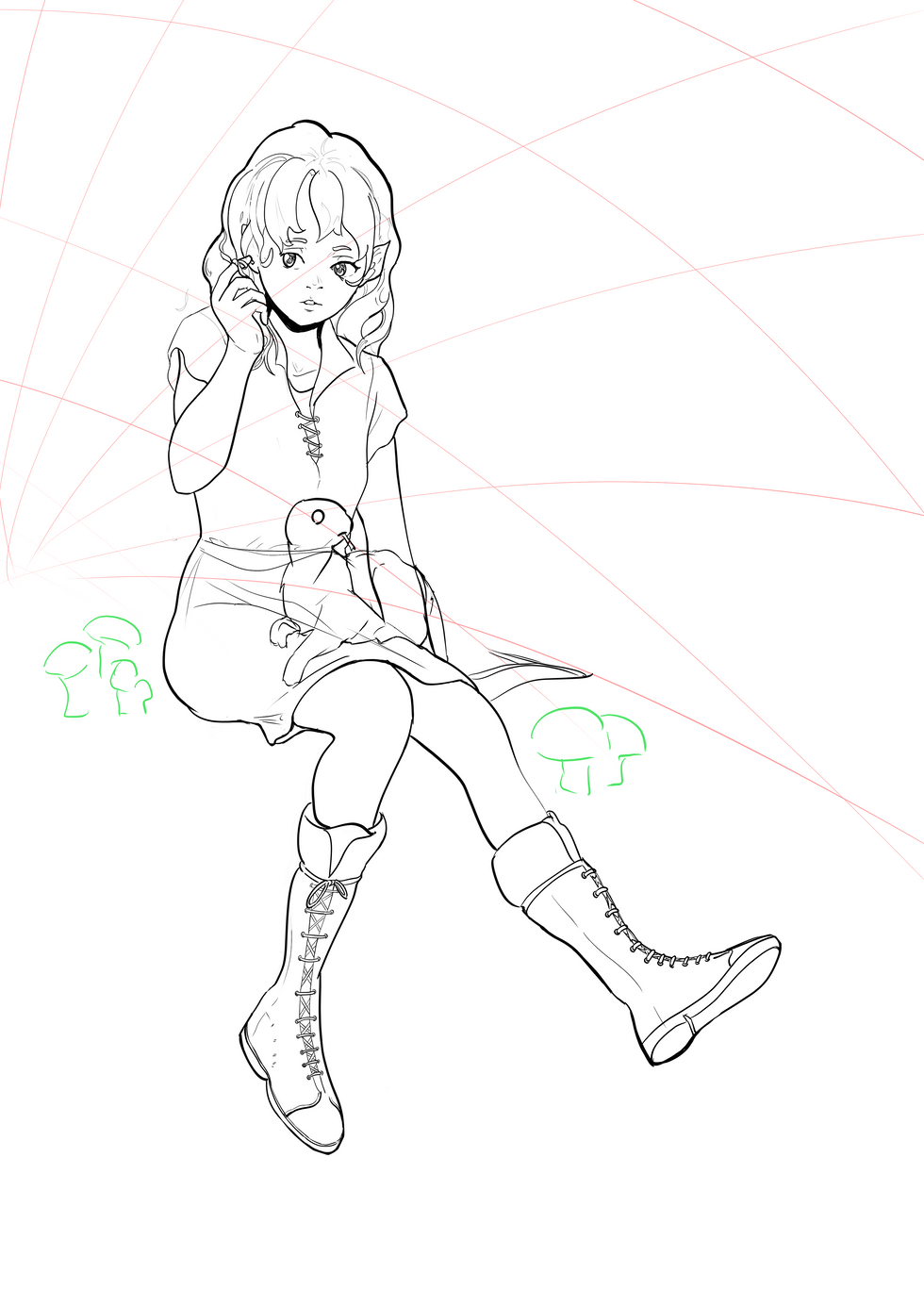 Original Line art for the illustration