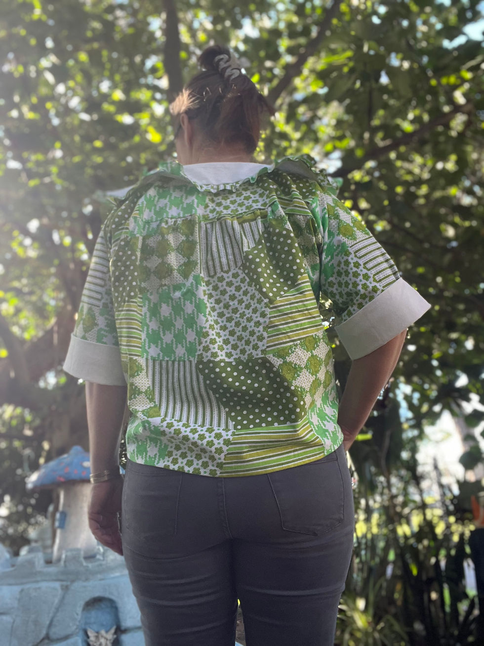 upcycle, teatowel, thrifted, sheet, opshop, vintage, self drafted, tansey top, peppermint magazine