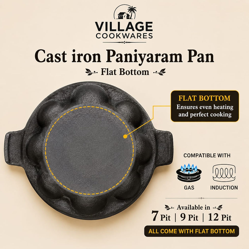 Thumbnail: Cast Iron Paniyaram Pan-Preseasoned Flat Bottom