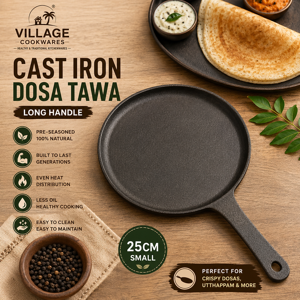 Thumbnail: Cast Iron Dosa Tawa-25cm Small, Preseasoned