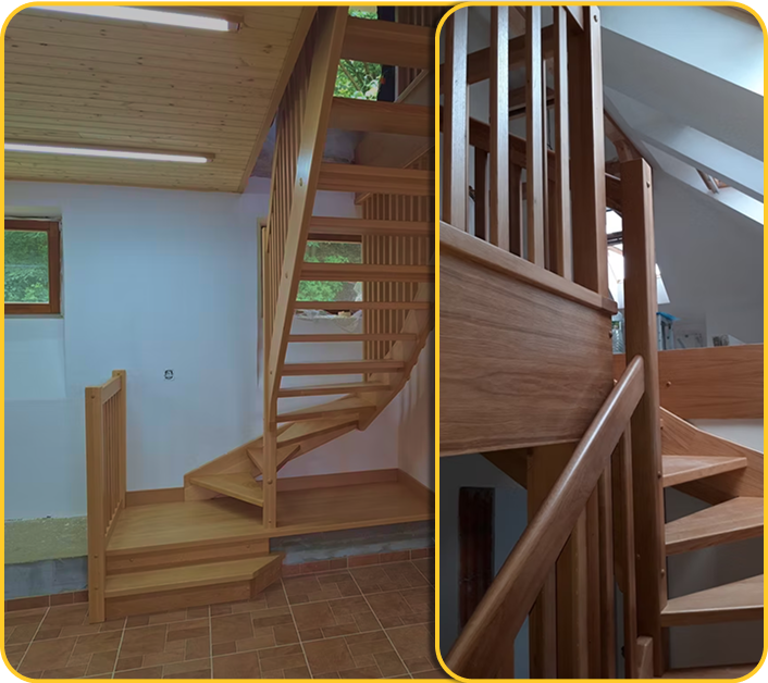 schodiště do tvaru U