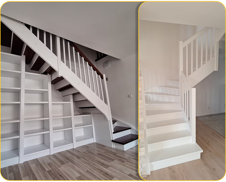 Schodiště s barevnou povrchovou úpravou