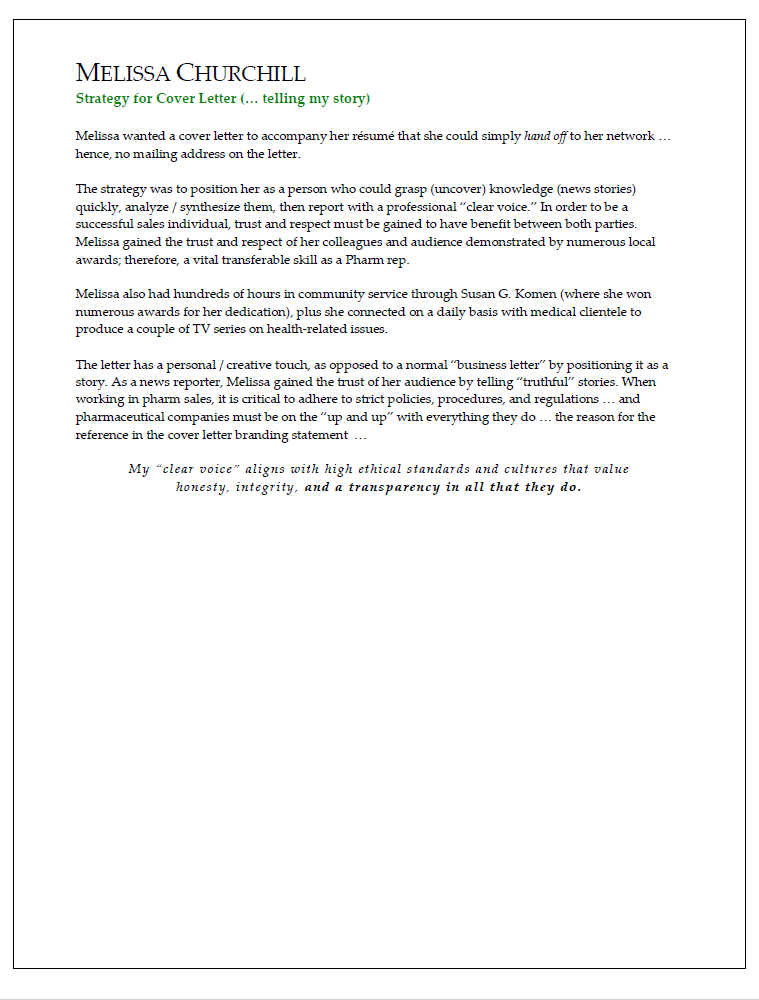 Cover Letter
