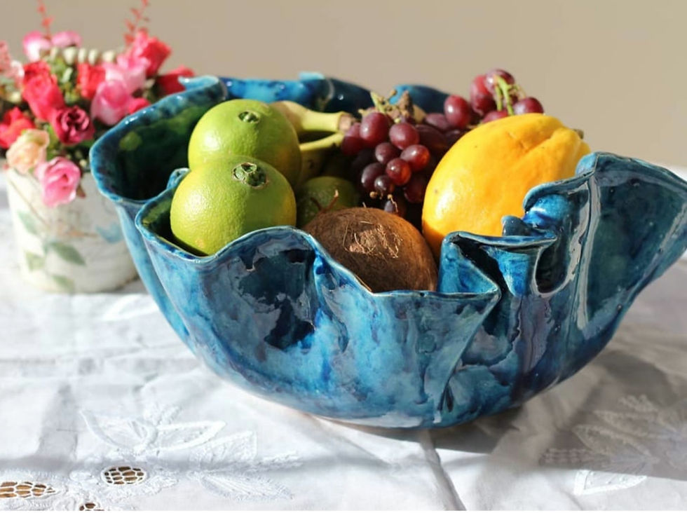 Miniatura: Fruteira e Champanheira azul